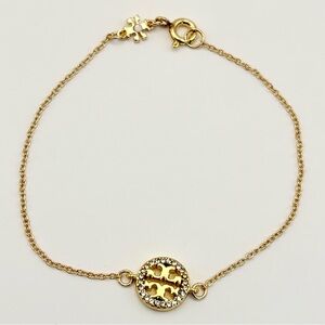 NWT Tory Burch Icon Pavé Chain Bracelet